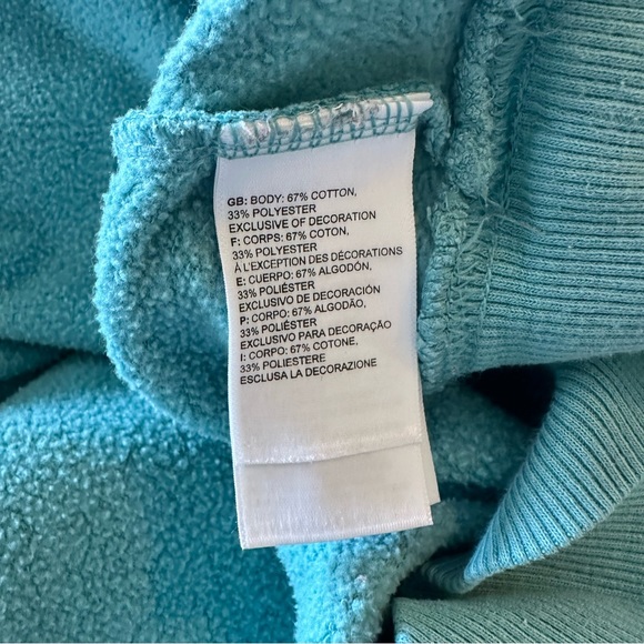 The North Face Women’s Hooded Hoodie Sweatshirt Logo Teal Blue XL - Picture 7 of 7